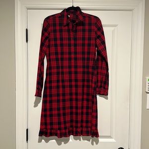 Brooks Brothers Red Fleece Plaid Dress with Pockets Sz. 2